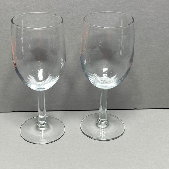 Flamingo Beach Club Wine Glass Barware Drinkware Set of 2 Pink - Picture 7 of 9